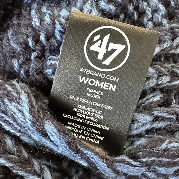 47 Brand NFL Seattle Seahawks Navy Meeko Cuff Pom Beanie - Picture 6 of 6